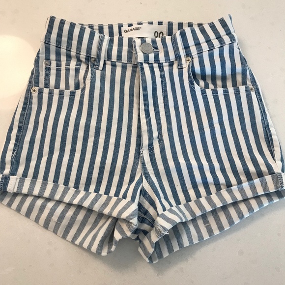 Striped High Rise Shorts - Picture 1 of 3